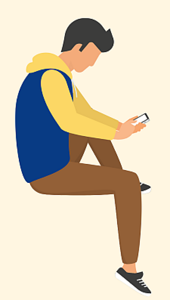 Jugendlicher mit Smartphone