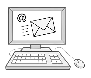 Computermonitor mit einer Email