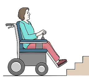 Mensch im elektronischen Rollstuhl 