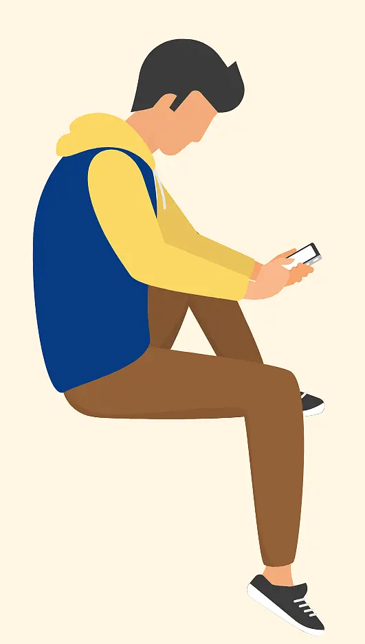 Jugendlicher mit Smartphone